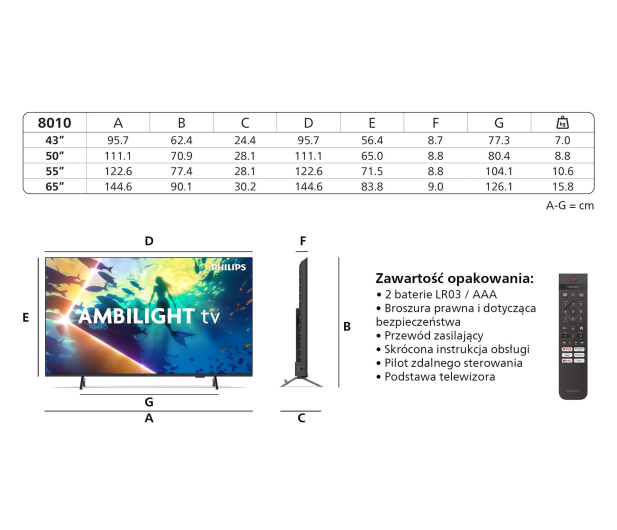 PHILIPS 65" 65PUS8010 Ambilight 4K Ultra HD, Pixel Precise Ultra HD, HDR10+ - 1335615 - zdjęcie 14